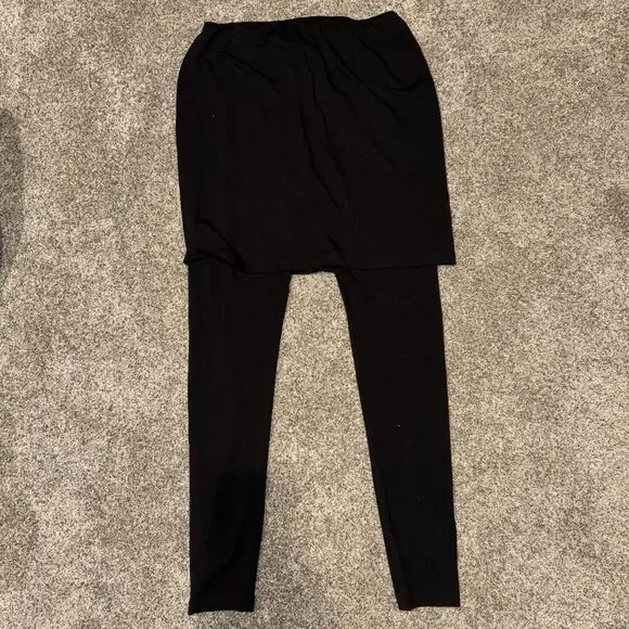 Women’s XS Eileen Fisher Skirted Ankle Leggings Black